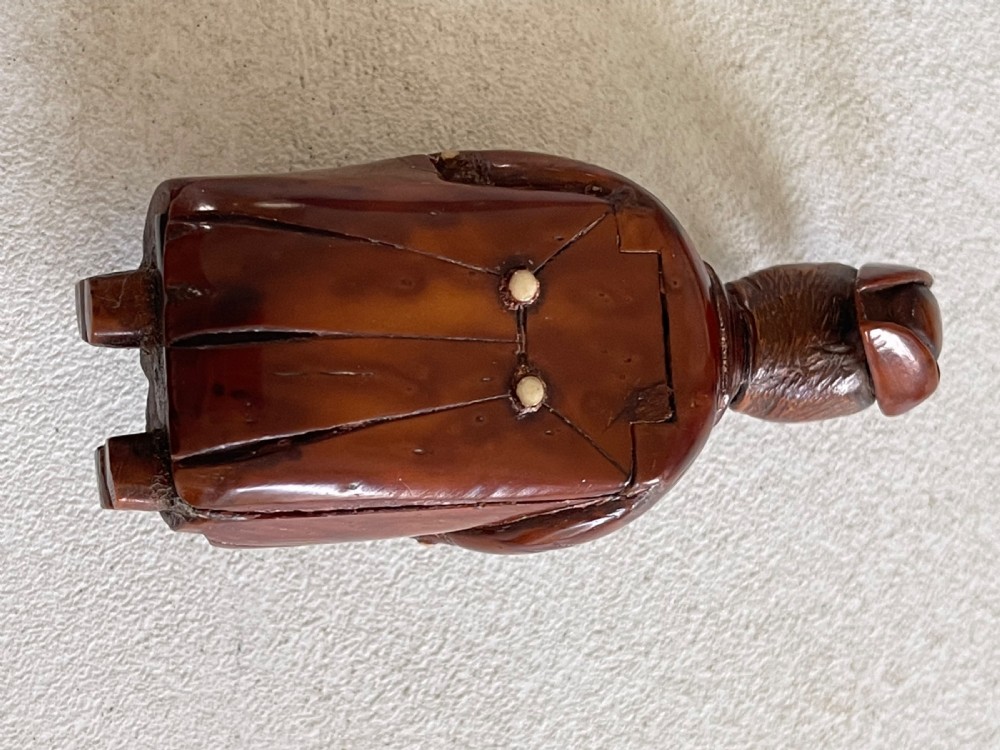 An Antique Coquilla Nut Figural Snuff Box View VI