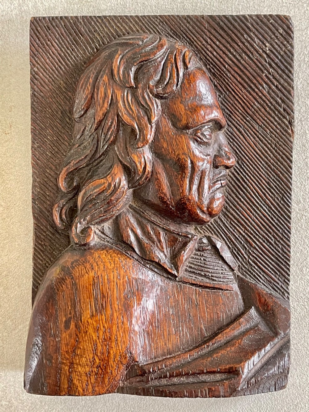 An Antique Oak Carving- Oliver Cromwell View III