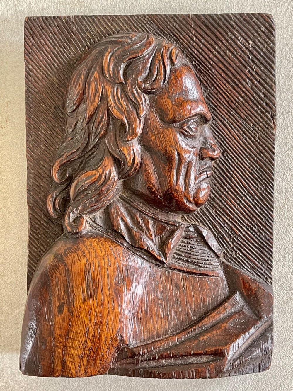 An Antique Oak Carving- Oliver Cromwell View VI