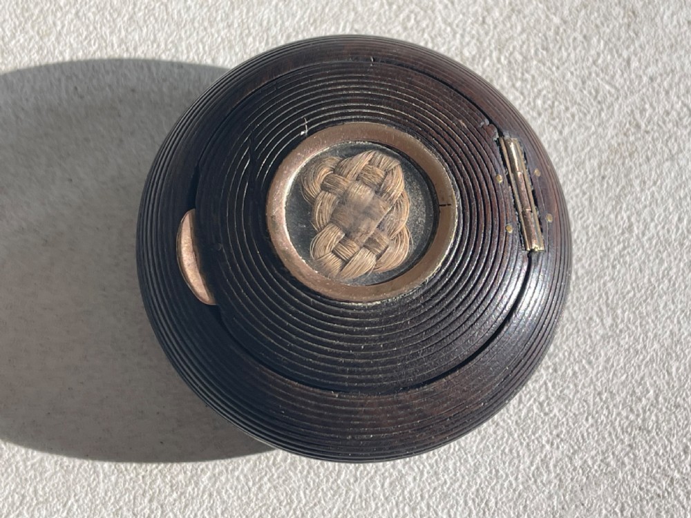 Antique Snuff Box - with keepsake lock of hair