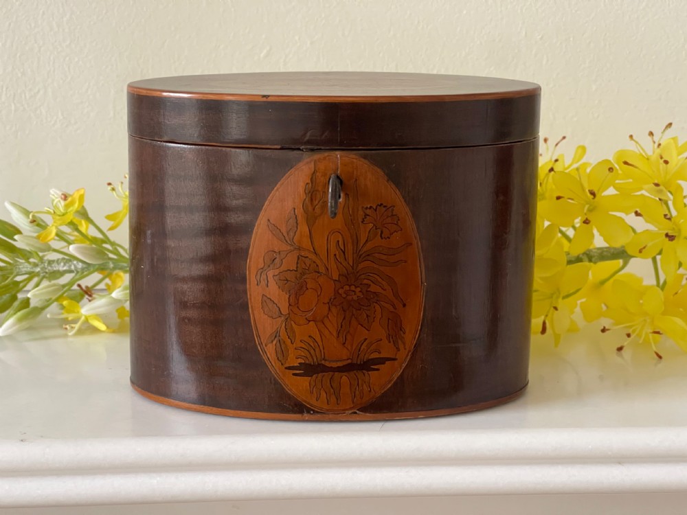 A Georgian Oval Tea Caddy