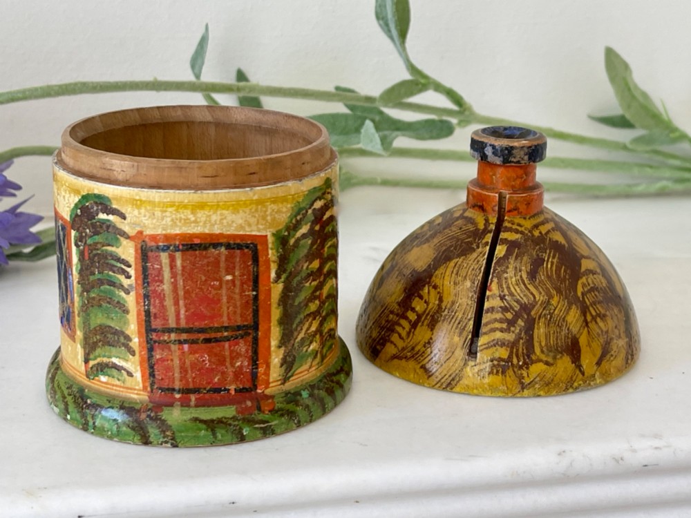 An Antique Painted Cottage Money Box View II
