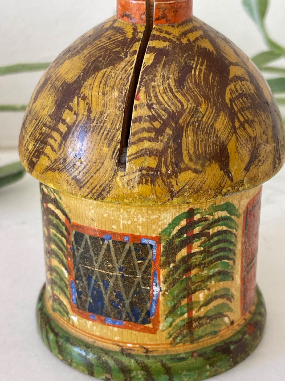 An Antique Painted Cottage Money Box View III