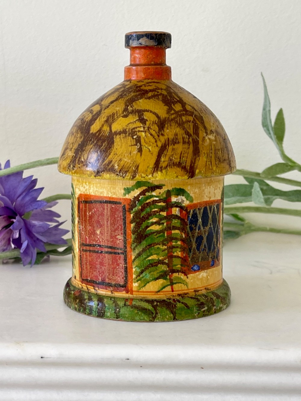 An Antique Painted Cottage Money Box View VI