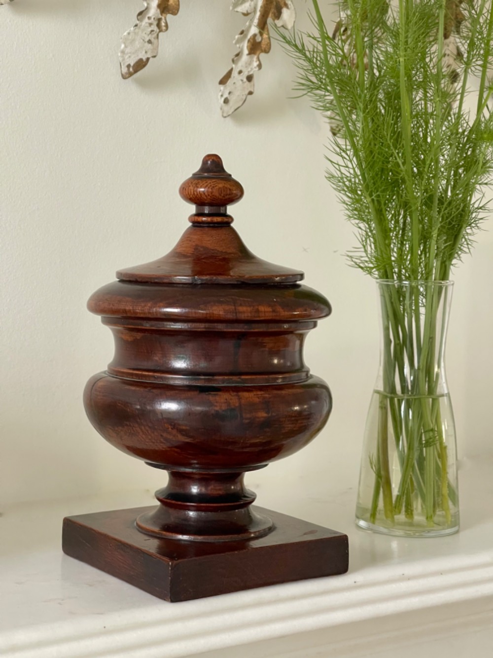 A Yorkshire Antique Treen Tobacco Jar - Complete Trade and Makers Label
