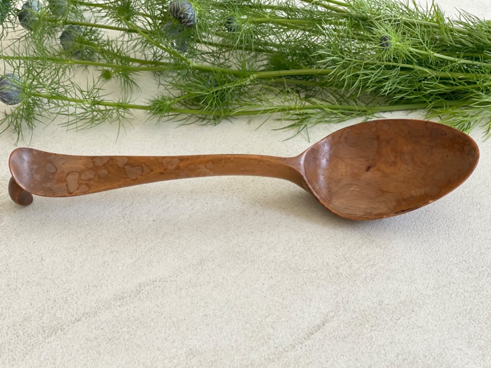An Antique Welsh Spoon - with hook and initials
