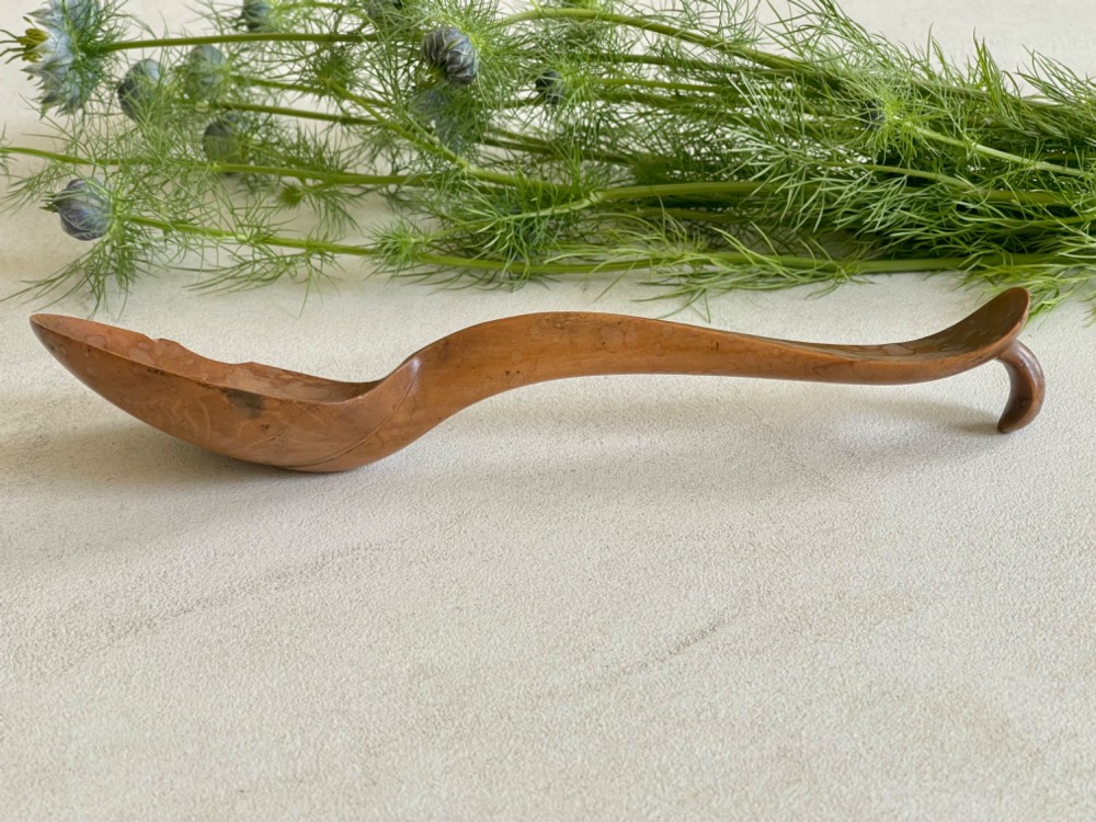 An Antique Welsh Spoon - with hook and initials View IV
