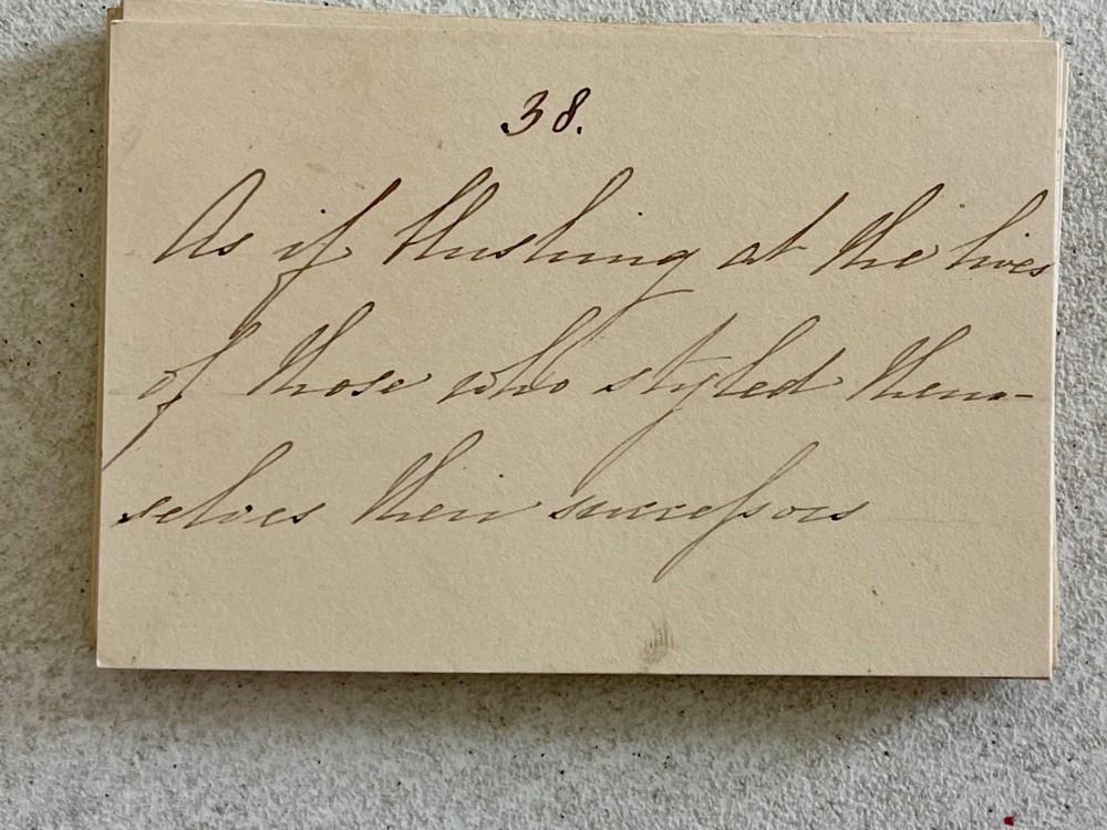 An Antique Tunbridge Ware Box - Wise Manufactory Label & Hand Written Cards Inside View VI