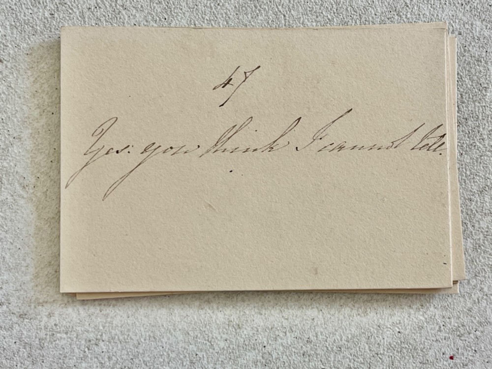 An Antique Tunbridge Ware Box - Wise Manufactory Label & Hand Written Cards Inside View IX