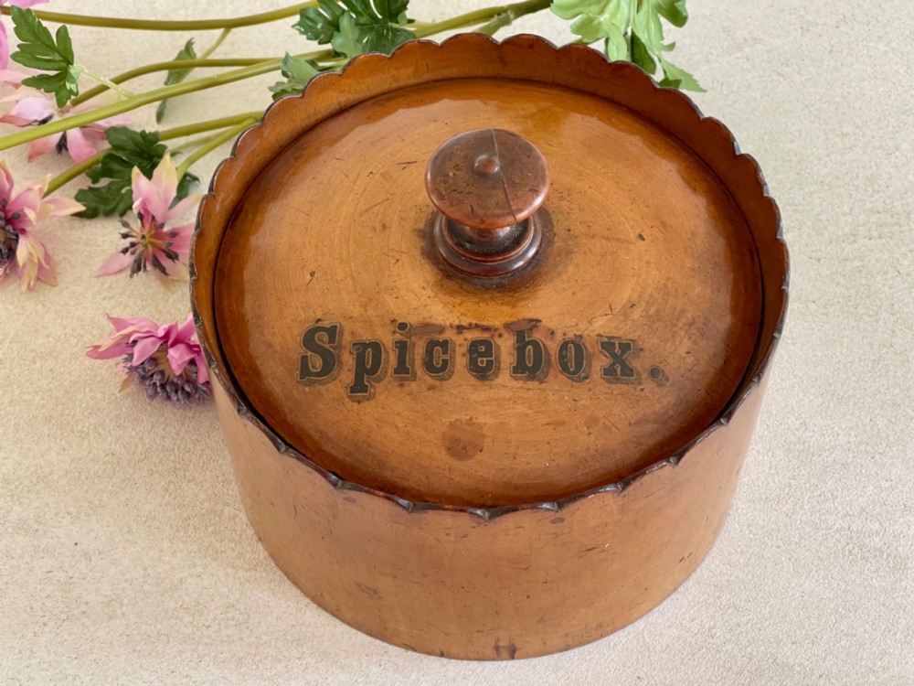 An Antique Scottish Spice Box - complete with Eight Spice Pots