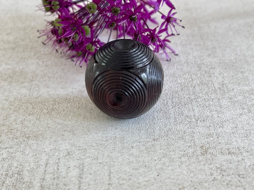 A Mini Antique Puzzle Ball - secret compartment View V
