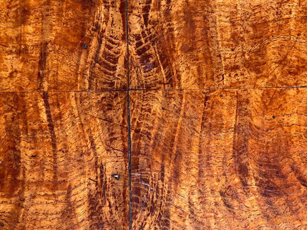 A Queen Anne Pollard Elm & Elm Lace Box - secret drawers View II