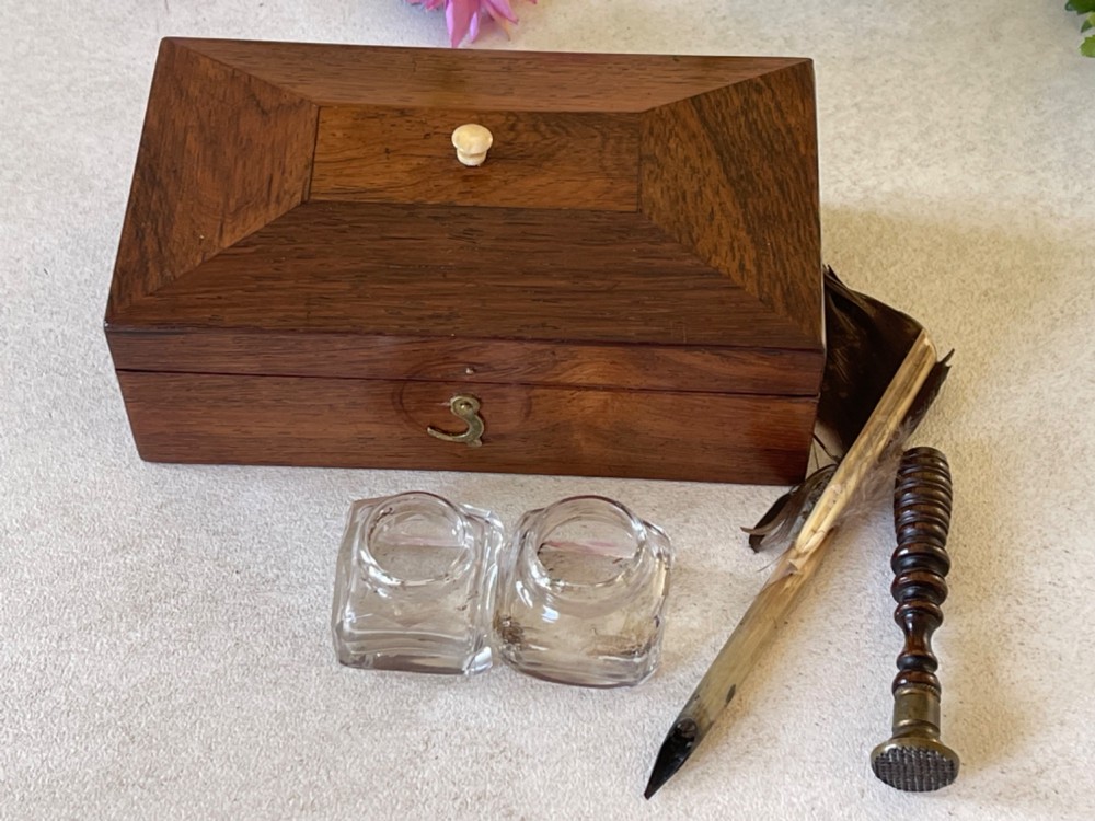 A Mini Antique Writing Box - with contents View II