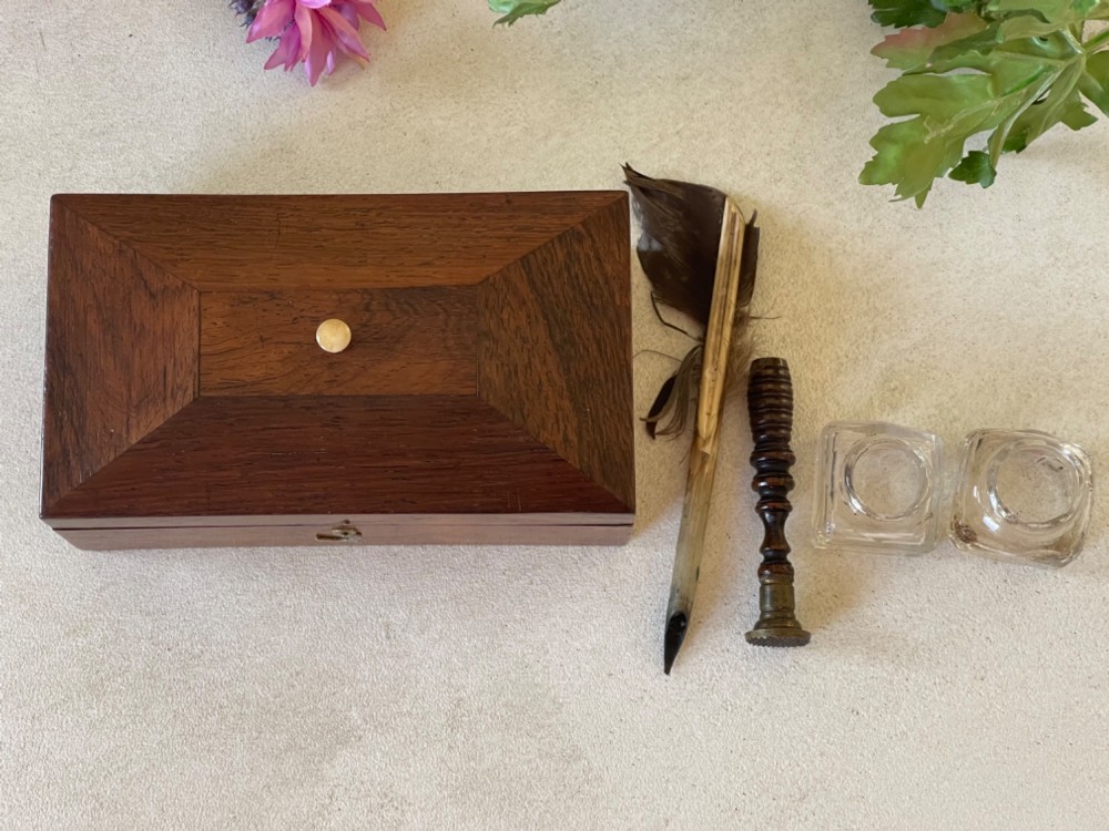 A Mini Antique Writing Box - with contents View IV