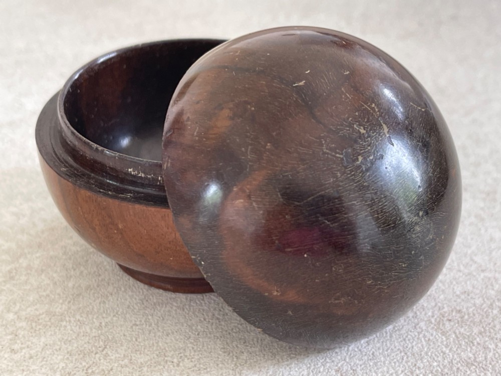 A Small Antique Treen Pill Silverer View III