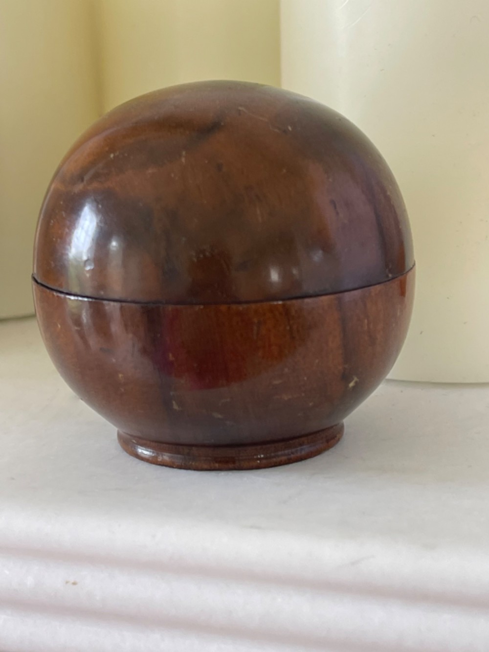 A Small Antique Treen Pill Silverer View IV