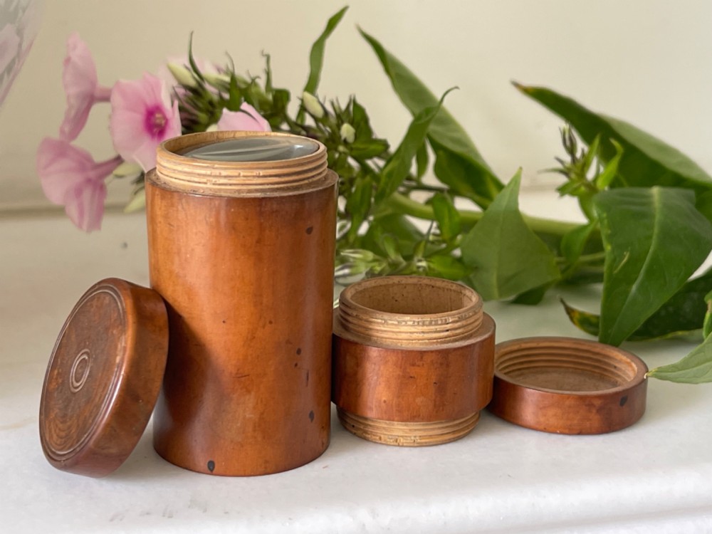 Antique Treen Viewing/Glass Box- for travelling