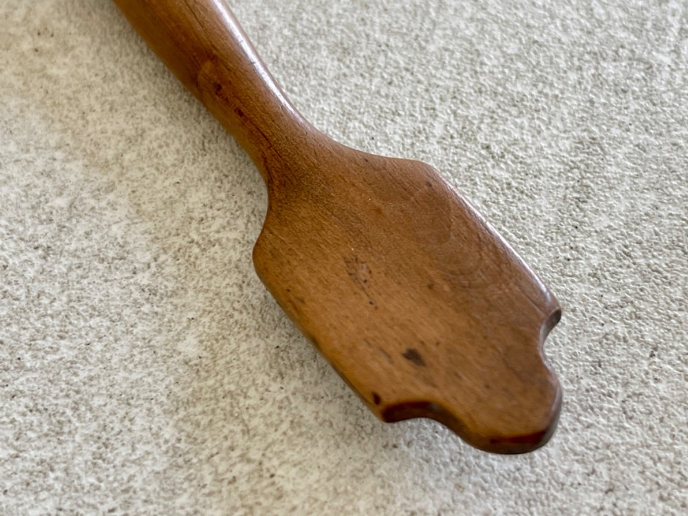 A Small Antique Treen Welsh Spoon - with initials EM View V