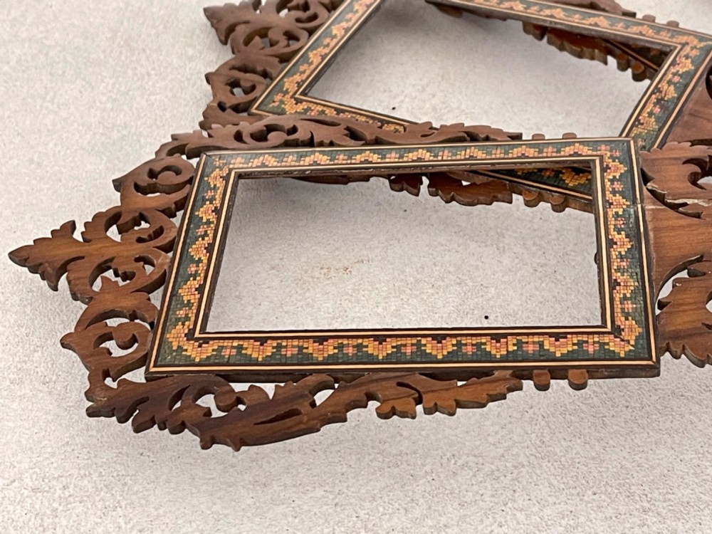 An Unusual Antique Treen Fan With Seven Photo frames View VIII
