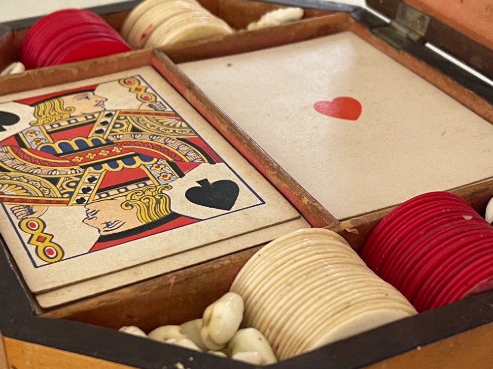 A Georgian Games Box - with contents View II