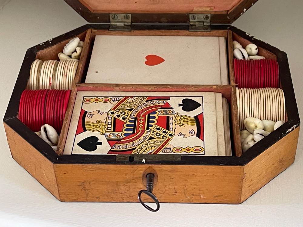 A Georgian Games Box - with contents View V