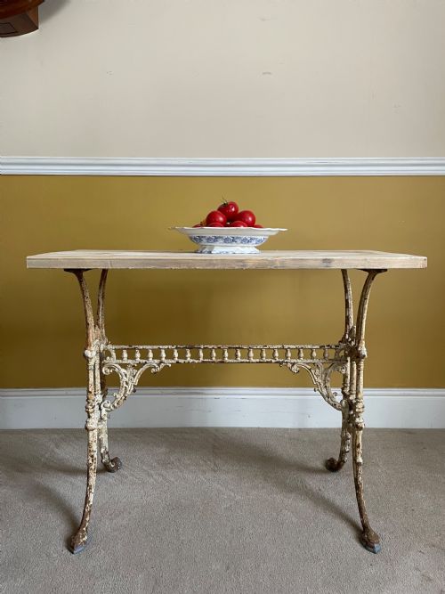 A FINE REGENCY FLAKEY PAINT IRON GARDEN TABLEORANGERYCONSERVATORY TABLE - ADDITIONAL PHOTO 2