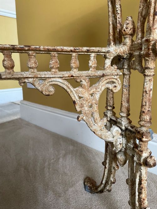 A FINE REGENCY FLAKEY PAINT IRON GARDEN TABLEORANGERYCONSERVATORY TABLE - ADDITIONAL PHOTO 5