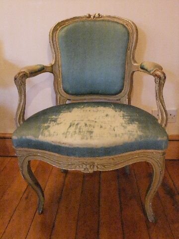 Louis XV Walnut Painted & Gilded Armchair