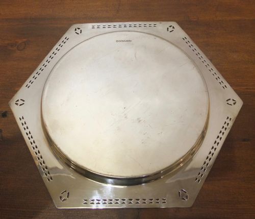 HEXAGONAL ART DECO SILVER PLATED DISH BY JOHN COLLYER BIRMINGHAM C1920 - ADDITIONAL PHOTO 2