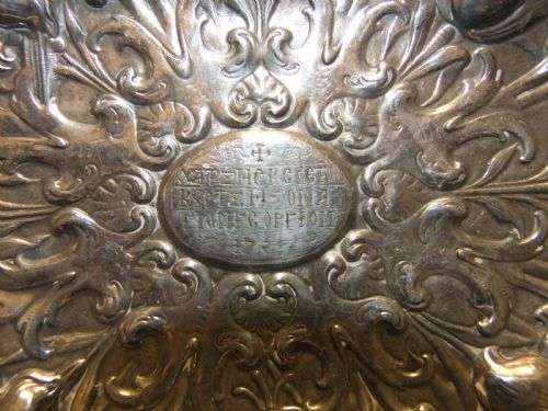 fig 1. Rare Antique Cypriot Templar Related Repousse Silver Dish 1720