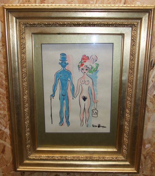 KEES VAN DONGEN WATERCOLOUR PARADING NUDES C1925 - ADDITIONAL PHOTO 4