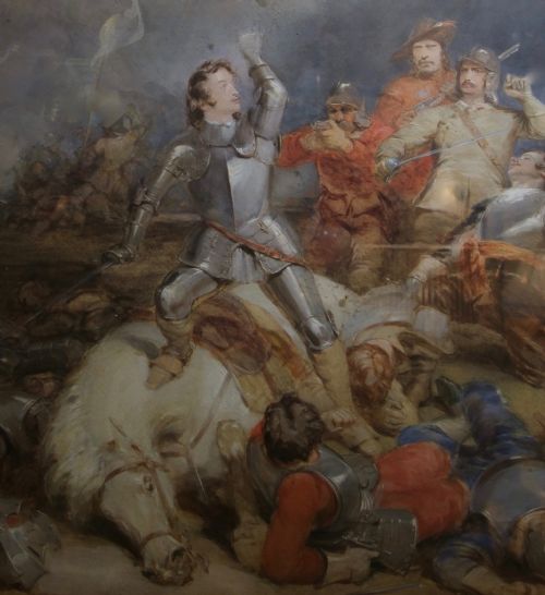 GEORGE CATTERMOLE RI LARGE WATERCOLOUR 'THE DEATH OF PRINCE RUPERT' - ADDITIONAL PHOTO 3