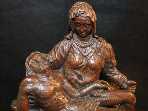 14TH15TH C OAK CARVED PIETA SOUTH GERMANYLOW COUNTRIES - ADDITIONAL PHOTO 1