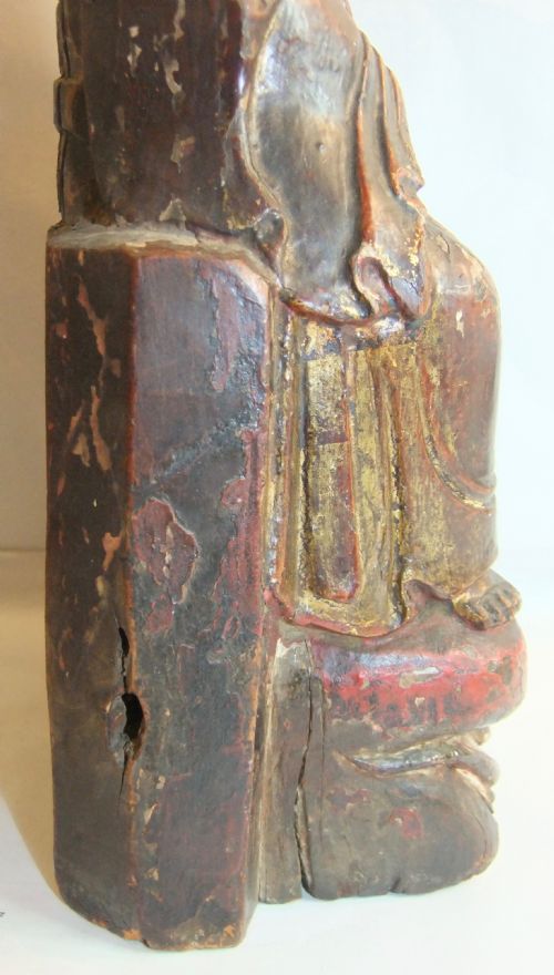 ANTIQUE CHINESE QING DYNASTY WOODEN MEDICINE FIGURE STATUE C1750 - ADDITIONAL PHOTO 5