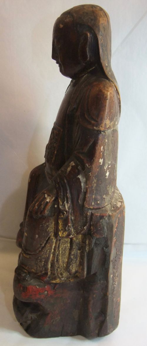 ANTIQUE CHINESE QING DYNASTY WOODEN MEDICINE FIGURE STATUE C1750 - ADDITIONAL PHOTO 10