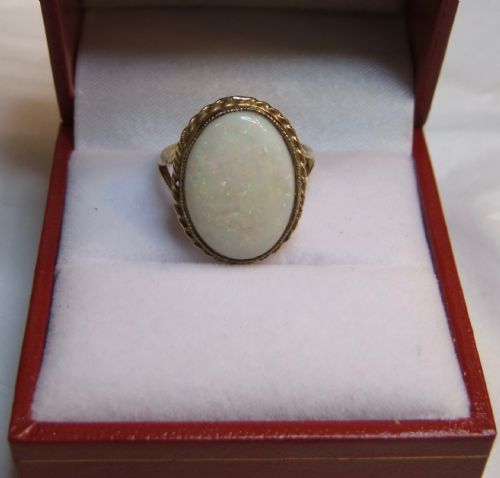 LARGE VINTAGE OPAL GOLD DRESS RING - ADDITIONAL PHOTO 1