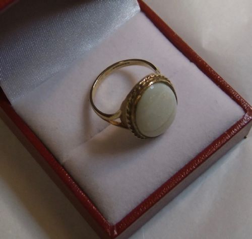 LARGE VINTAGE OPAL GOLD DRESS RING - ADDITIONAL PHOTO 2