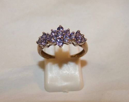 VINTAGE TANZANITE CLUSTER DRESS RING
