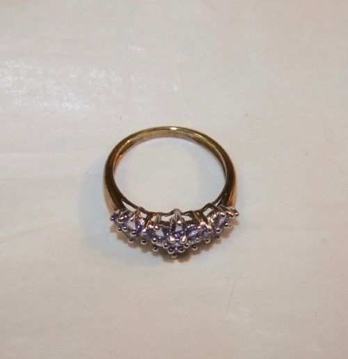 VINTAGE TANZANITE CLUSTER DRESS RING - ADDITIONAL PHOTO 1