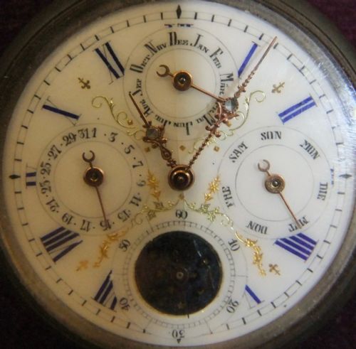 ANTIQUE SWISS PERPETUAL POCKET WATCH C1900 - ADDITIONAL PHOTO 1