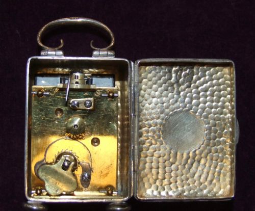 1903 ARTS CRAFTS SILVER CARRIAGE CLOCK BY HENRY MATTHEWS - ADDITIONAL PHOTO 3