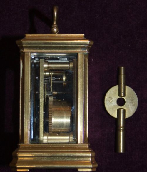 ANTIQUE MINIATURE BRASS CARRIAGE CLOCK C1900 - ADDITIONAL PHOTO 2
