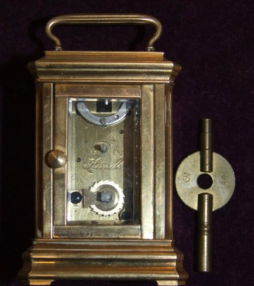 ANTIQUE MINIATURE BRASS CARRIAGE CLOCK C1900 - ADDITIONAL PHOTO 3