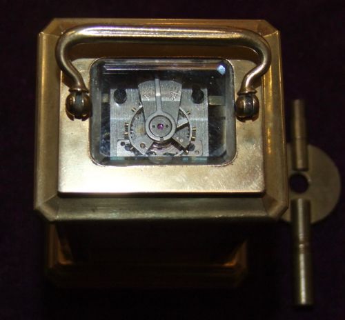 ANTIQUE MINIATURE BRASS CARRIAGE CLOCK C1900 - ADDITIONAL PHOTO 5