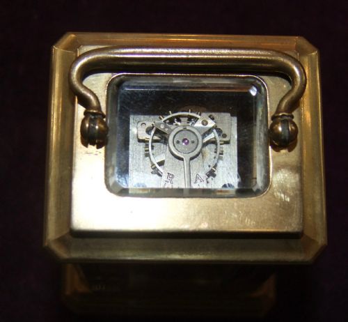 ANTIQUE MINIATURE BRASS CARRIAGE CLOCK C1900 - ADDITIONAL PHOTO 6