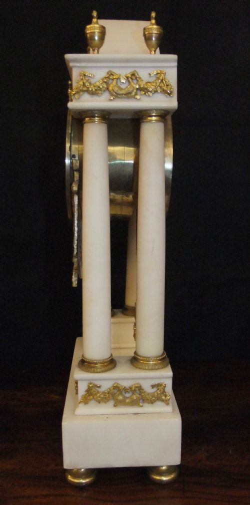 FRENCH DIRECTOIRE PERIOD MARBLE ORMOLU PORTICO CLOCK 17951799 - ADDITIONAL PHOTO 5