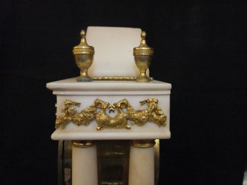 FRENCH DIRECTOIRE PERIOD MARBLE ORMOLU PORTICO CLOCK 17951799 - ADDITIONAL PHOTO 6
