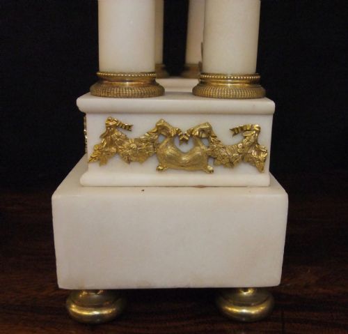 FRENCH DIRECTOIRE PERIOD MARBLE ORMOLU PORTICO CLOCK 17951799 - ADDITIONAL PHOTO 7
