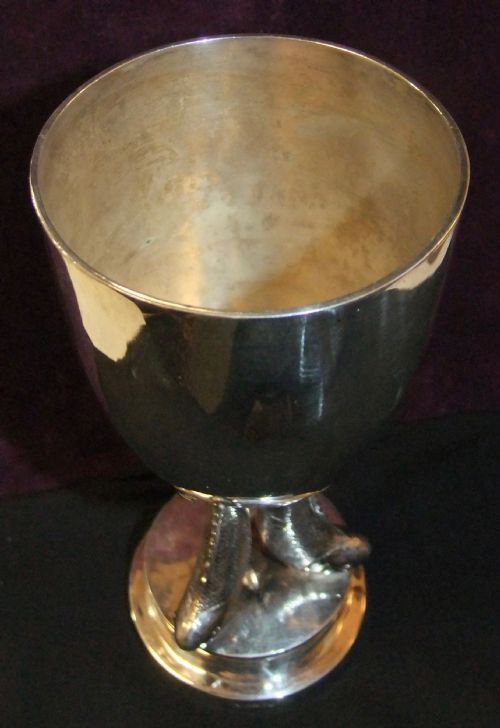 RARE LARGE 19TH C CHINESE SILVER GOBLET WITH KOI CARP BY ZEE WO C1890 - ADDITIONAL PHOTO 6