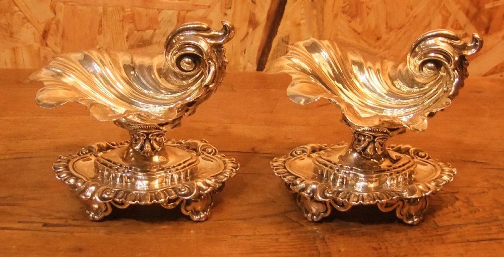 Pair of 19th C. French Silver Salt Vessels c.1850